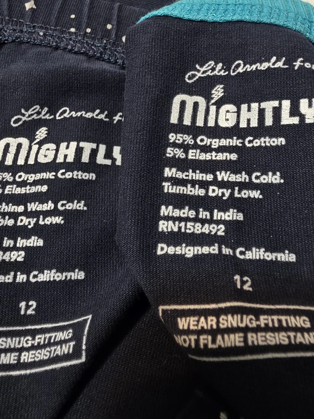 Mightly Kids Navy Space-Print Organic Cotton Pajama Set